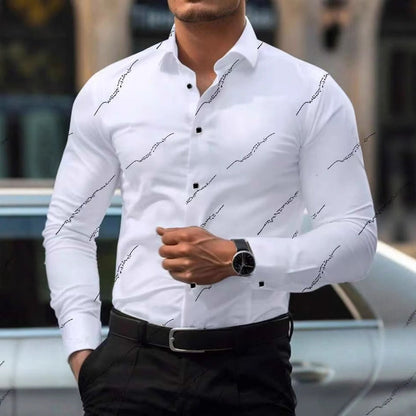 Herren Hemden Elegant mit Trend Druck Modern - BerlinGlamour