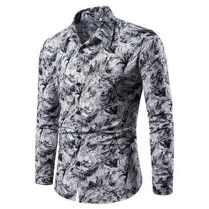 Herren Bluse Modern Floral Style Trendig