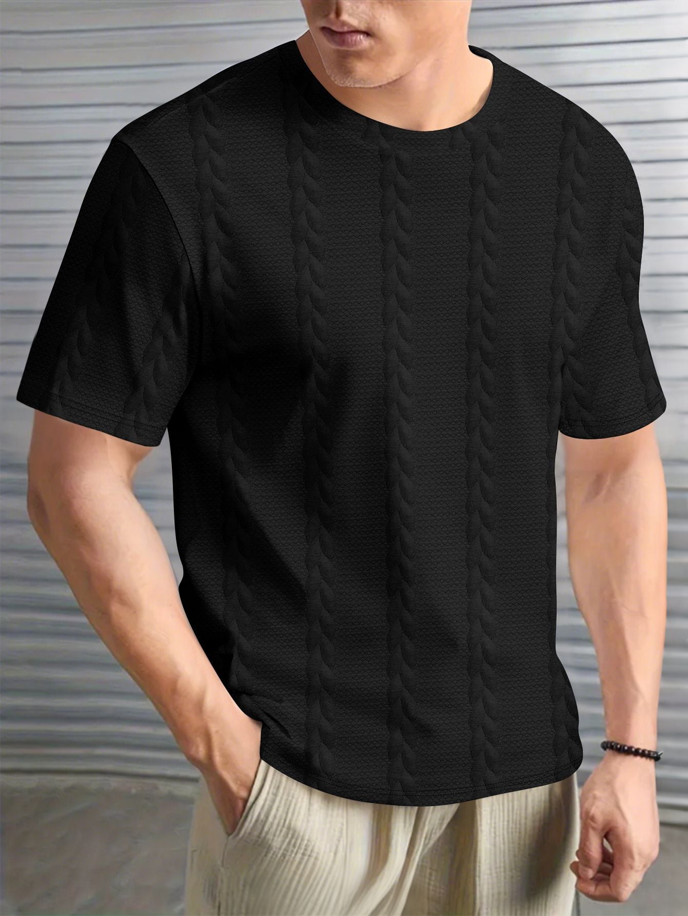Herren T-Shirt Lässig Strukturiert Urban Style - BerlinGlamour