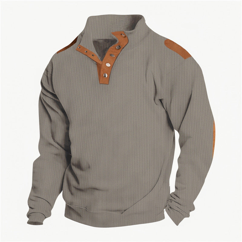 Herren Pullover Lässig Modern Knopfleiste Verstärkte Schultern