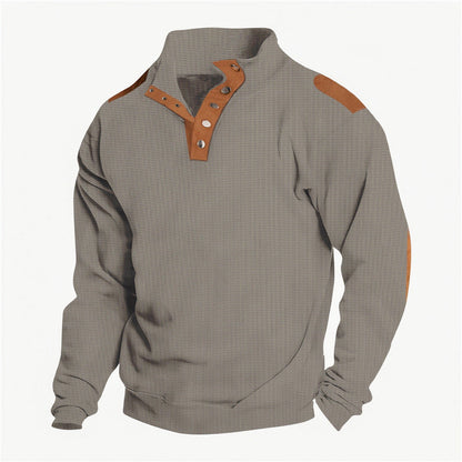 Herren Pullover Lässig Modern Knopfleiste Verstärkte Schultern