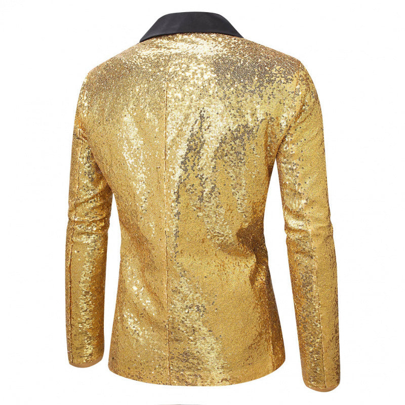 Glamour Blazer Herren Pailletten Anzug Jackett Elegant