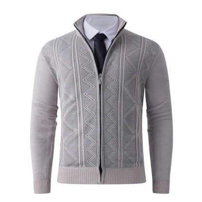 Herren Strickjacke Modern mit Reißverschluss und Textur