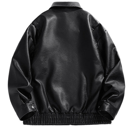 Lederjacke Herren Kurz Lederjacke Elastisch Mit Taschen