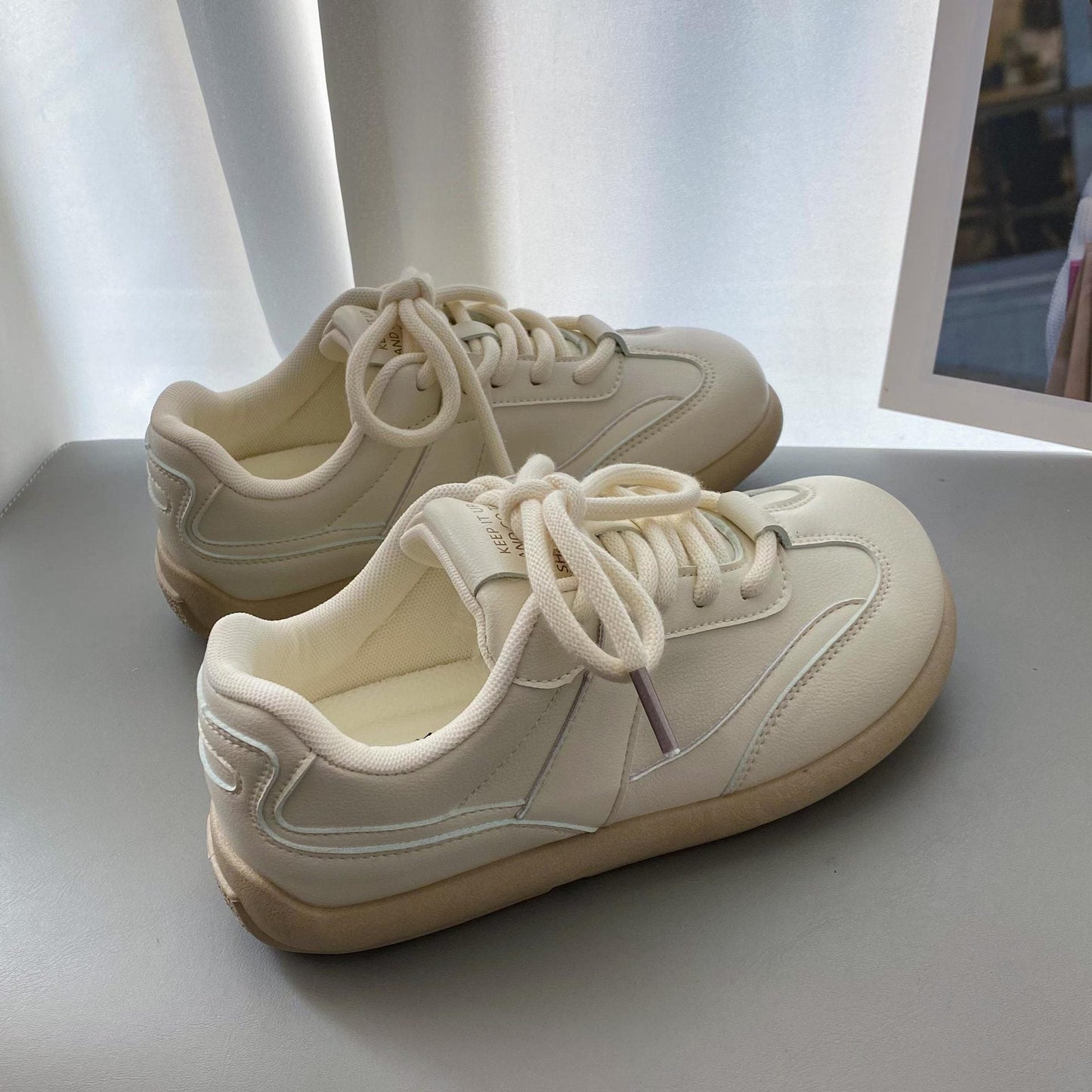 Damen Sneaker Sportlich Bequem Weiße