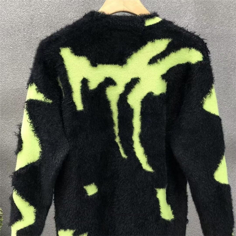 Damen Oversized Pullover Modern Kontrast Design Groß