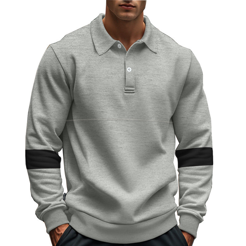 Herren Pullover Langarm Modern mit Kontrastbündchen