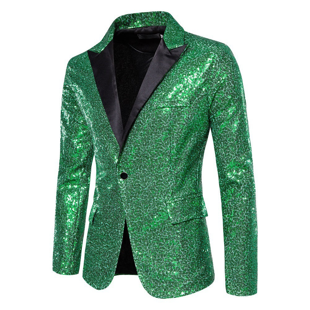 Herren Blazer Glitzer Pailletten Elegant