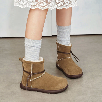 Damen Winterstiefel Weich Karomuster Warm