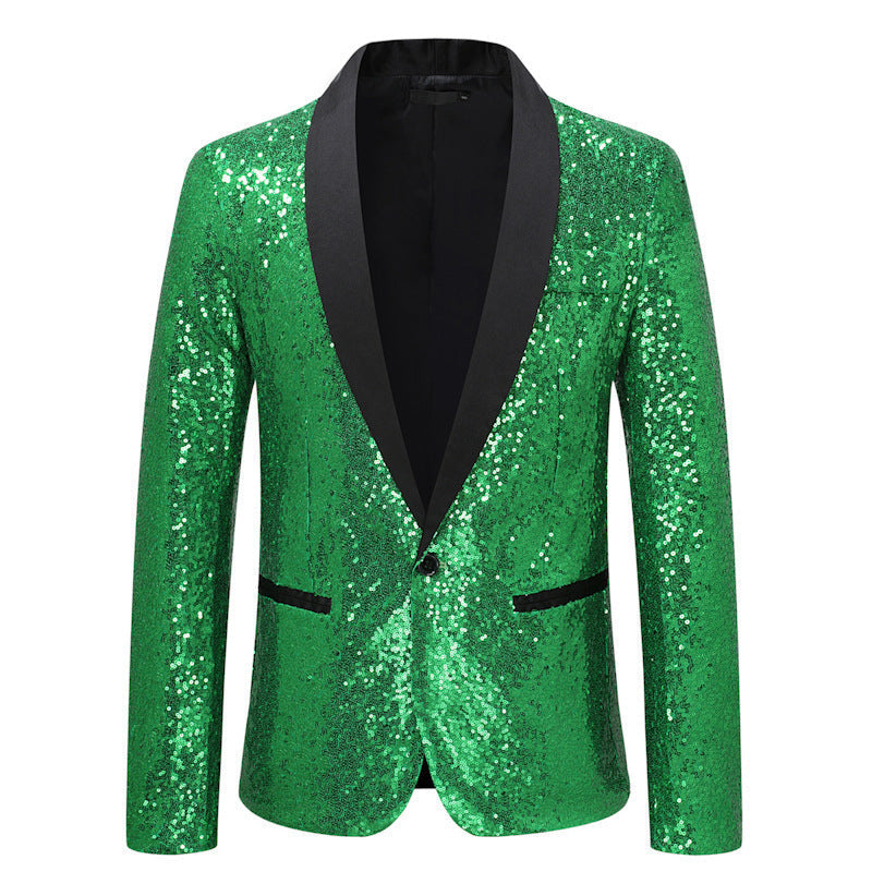 Herren Blazer Pailletten Elegant Glitzernd