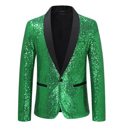 Herren Blazer Pailletten Elegant Glitzernd