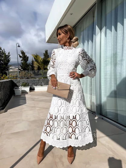Damen Abendkleid Langarm Sommer Elegant