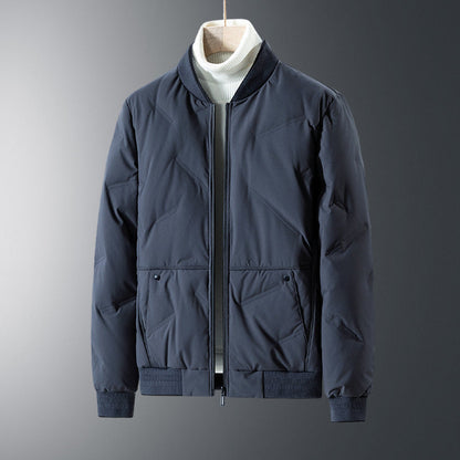 Herren Steppjacke Elastisch Reißverschluss Taschen Warm