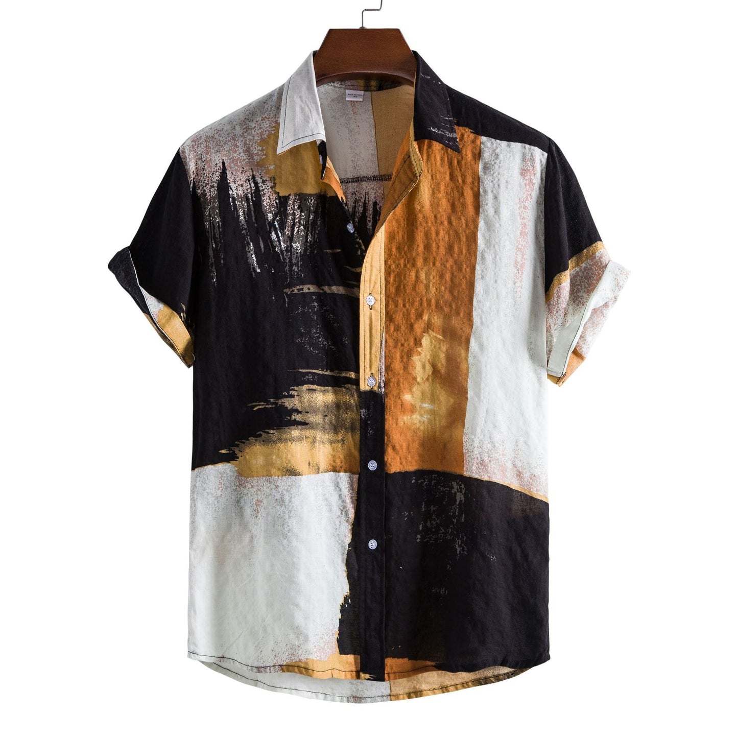 Herren Kurzarmhemd Farbblock Design Modern Berlin - BerlinGlamour