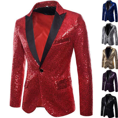 Herren Blazer Glitzer Pailletten Elegant - BerlinGlamour