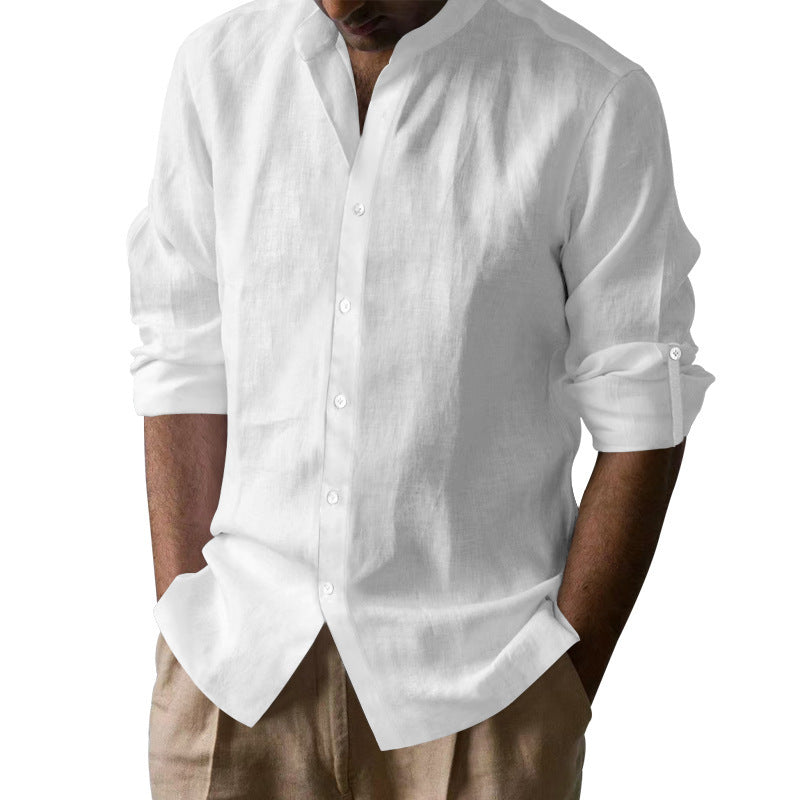 Herren Leinenhemd Langarm Elegant Slim Fit Sommer - BerlinGlamour