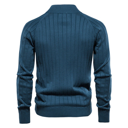Herren Strickjacke Stehkragen Modern Schmal