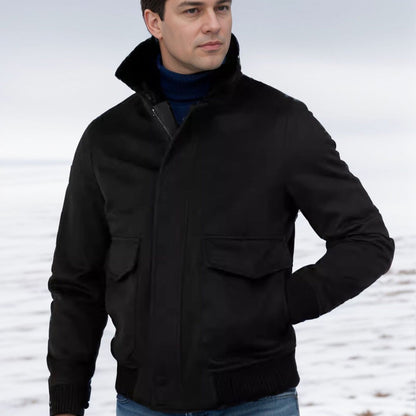 Herren Bomberjacke Warm Moderner Kragen Style