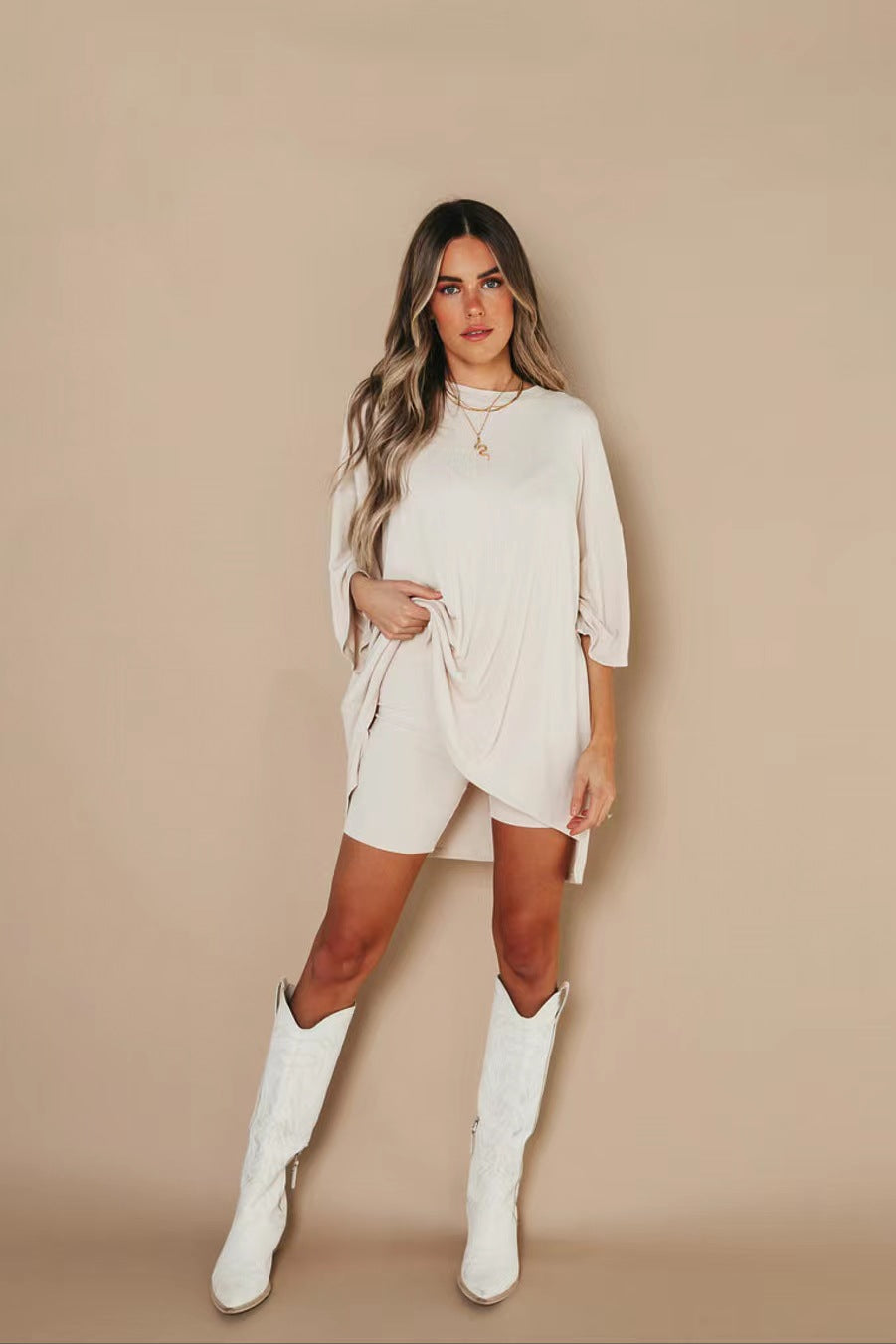 Damen Oversize Bluse V-Ausschnitt Großkaros Bequem