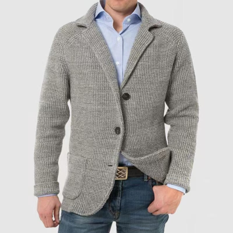 Herren Strickjacke Modisch Gestreift Elegant