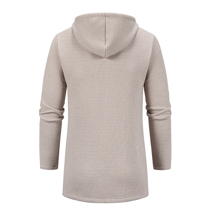 Herren Parka Jacke Mit Kapuze Reißverschluss Elegant