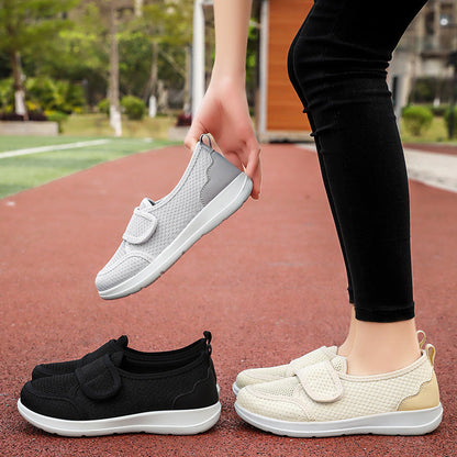 Damen Gesundheitsschuhe Bequem Slip-On mit Klettverschluss