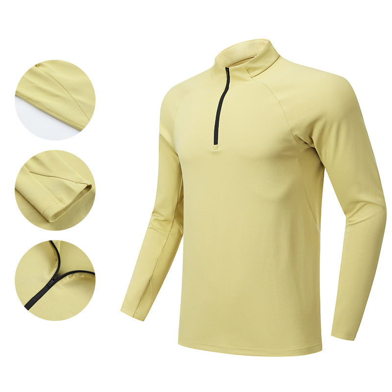 Herren Langarmshirt Funktionshemd mit Reißverschluss Sportlich - BerlinGlamour