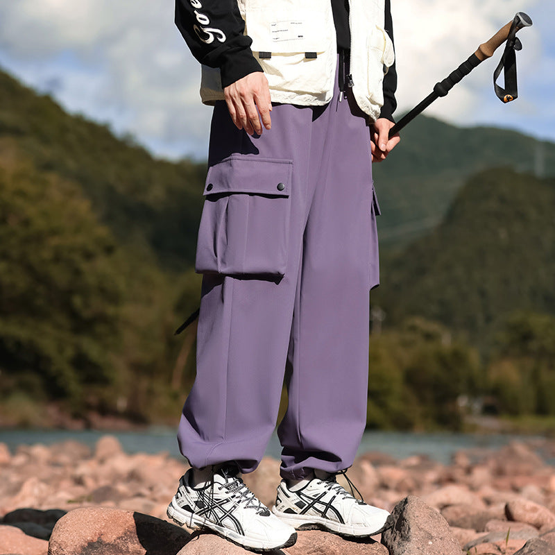 Herren Damen Cargo Hose Bequem Vieltaschig Lässig