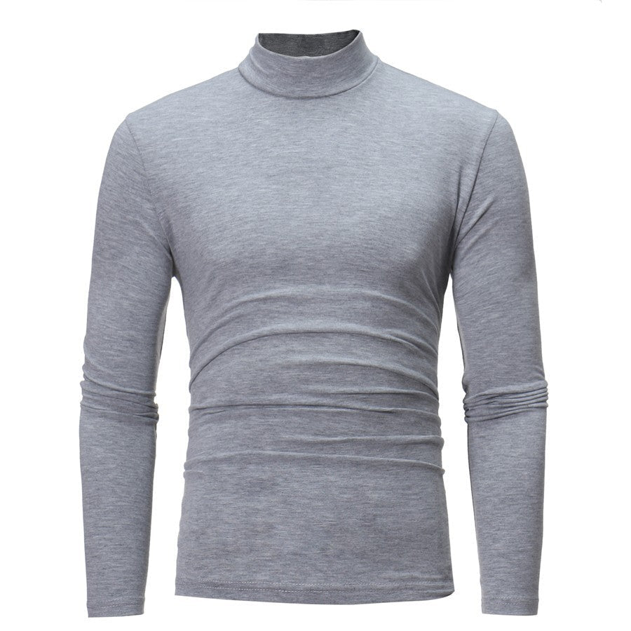 Herren T-Shirt Langarm Modern mit Stehkragen Slim Fit
