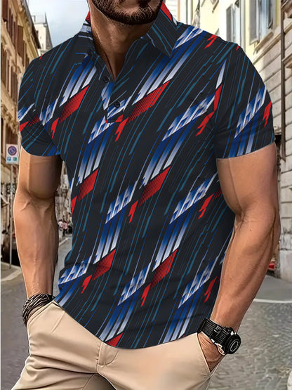 Herren Kurzarmhemd Mit Modernem Streetwear Druck