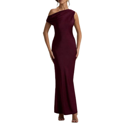 Elegantes Abendkleid Damen Asymmetrisch Figurnah