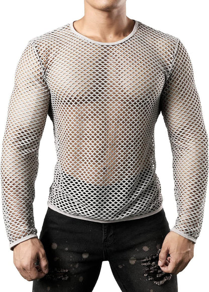 Herren Oberteil Langarm Netztop Modern