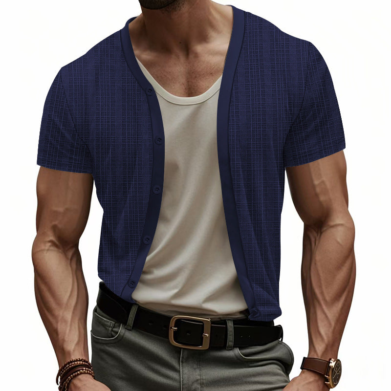 Herren Cardigan Hemd Kurzarm Modern Berlin Style