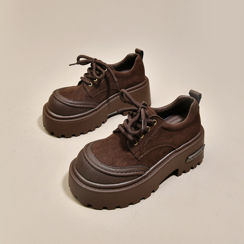 Damen Plateau Schuhe Chunky Schnürstiefel Robust