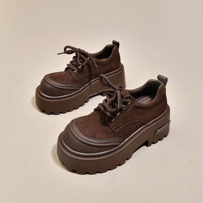 Damen Plateau Schuhe Chunky Schnürstiefel Robust