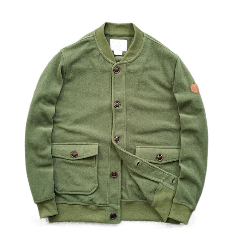 Damen Sweatjacke Lässig Mit Knöpfen und Taschen