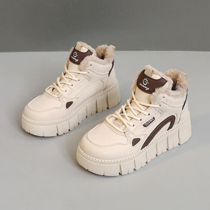 Damen High-Top Sneaker Plüsch Innensohle Rutschfest