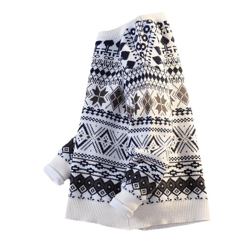 Herren Pullover Gemustert Winterlich Hochkragen