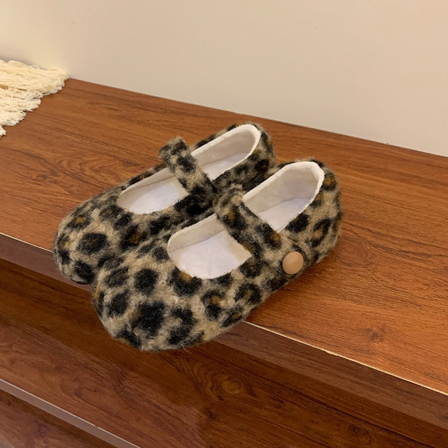 Damen Hausschuhe Wollfilz Warm mit Riemen Schuhe Winter