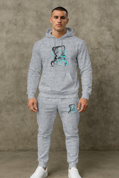 Herren Hoodie Set mit Jogginghose Trendig Grafikdruck Berlin Style