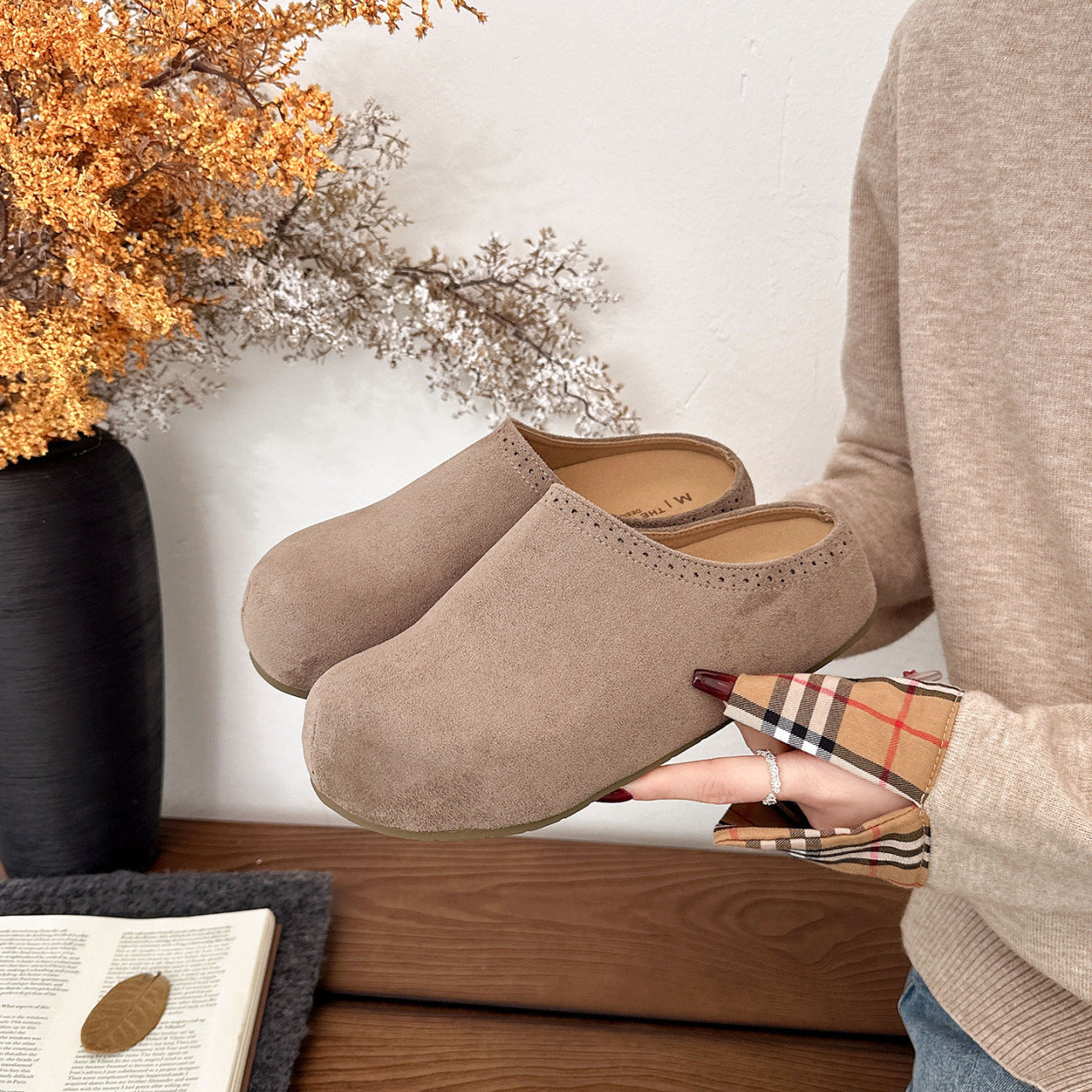 Damen Filz-Clogs Warm mit weichem Innenfutter