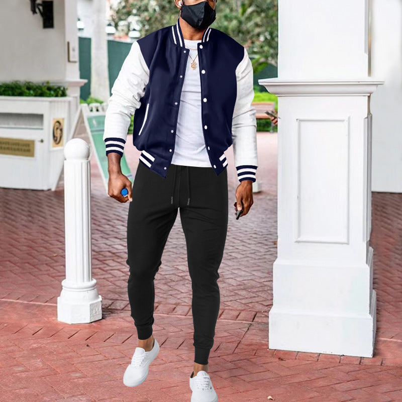 Herren Collegejacke Trendig Elastisch Mit Taschen
