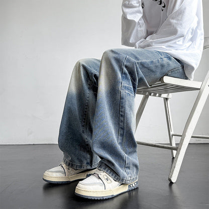 Herren Jeans Weite Bein Relaxed Fit Darkwash
