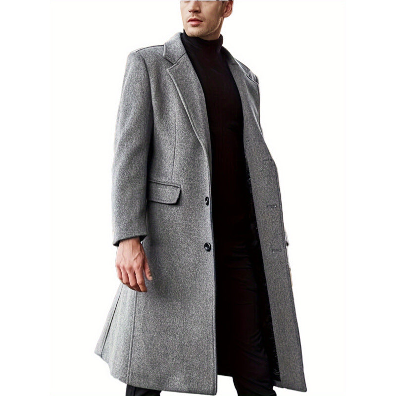 Herren Langmantel Eleganter Wintermantel mit Struktur - BerlinGlamour