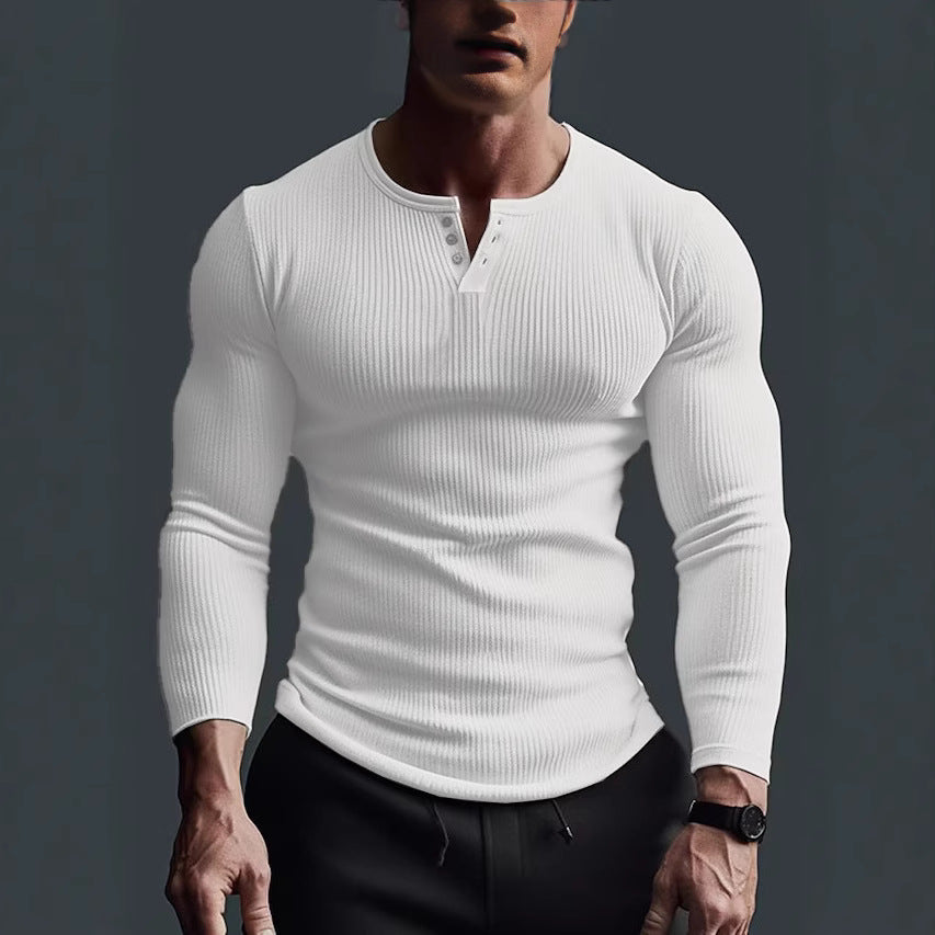 Herren Langarmshirt Modern Ripp Design Slim Fit