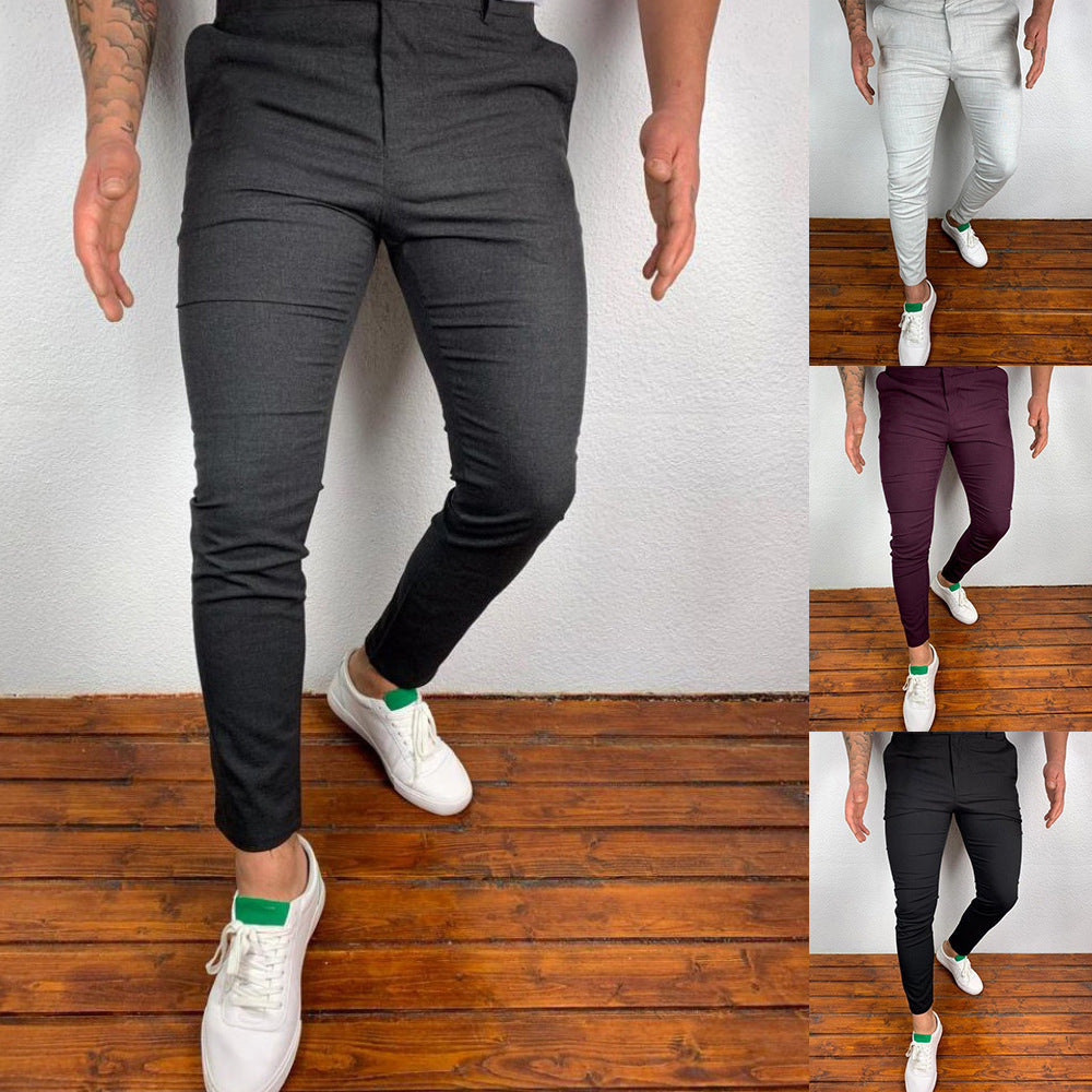 Herren Anzughose Slim Fit Elastisch Mit Taschen Modern - BerlinGlamour