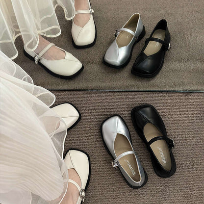 Damen Schuhe Elegante Mary Jane mit Schnalle und Komfort Innensohle - BerlinGlamour