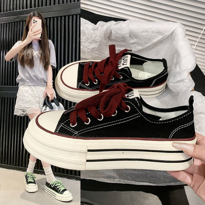 Damen Plateausneaker Sportlich Atmungsaktiv Canvas - BerlinGlamour