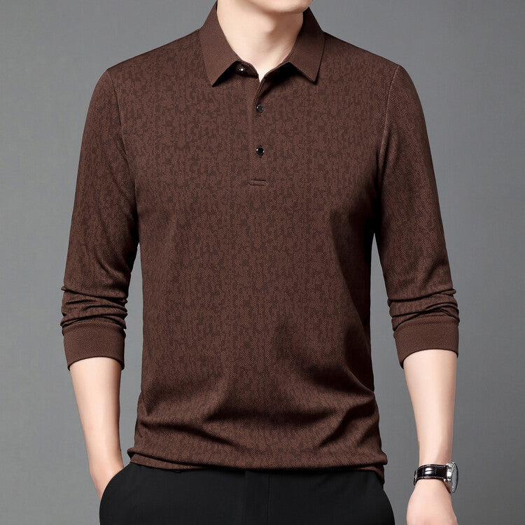 Herren Poloshirt Elegantes Strukturdesign Modern