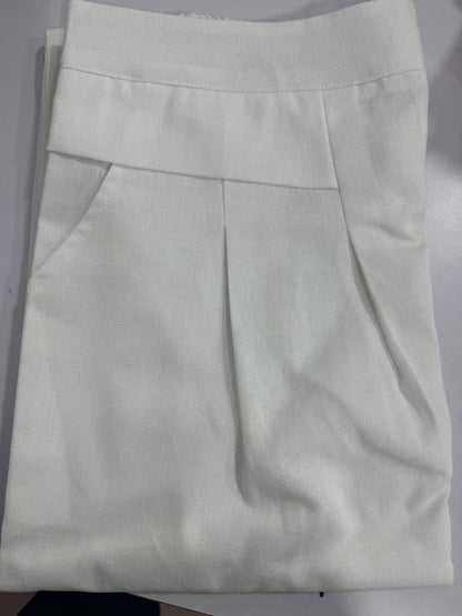 Damen Leinenhose Weit Bequem Mit Hochem Bund